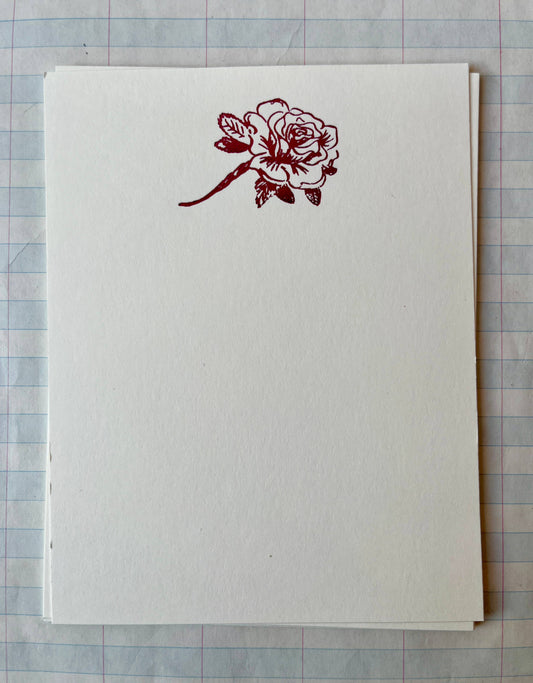 {Parcel} Flat Note Cards with Envelopes :: Pink Rose :: Set of 8