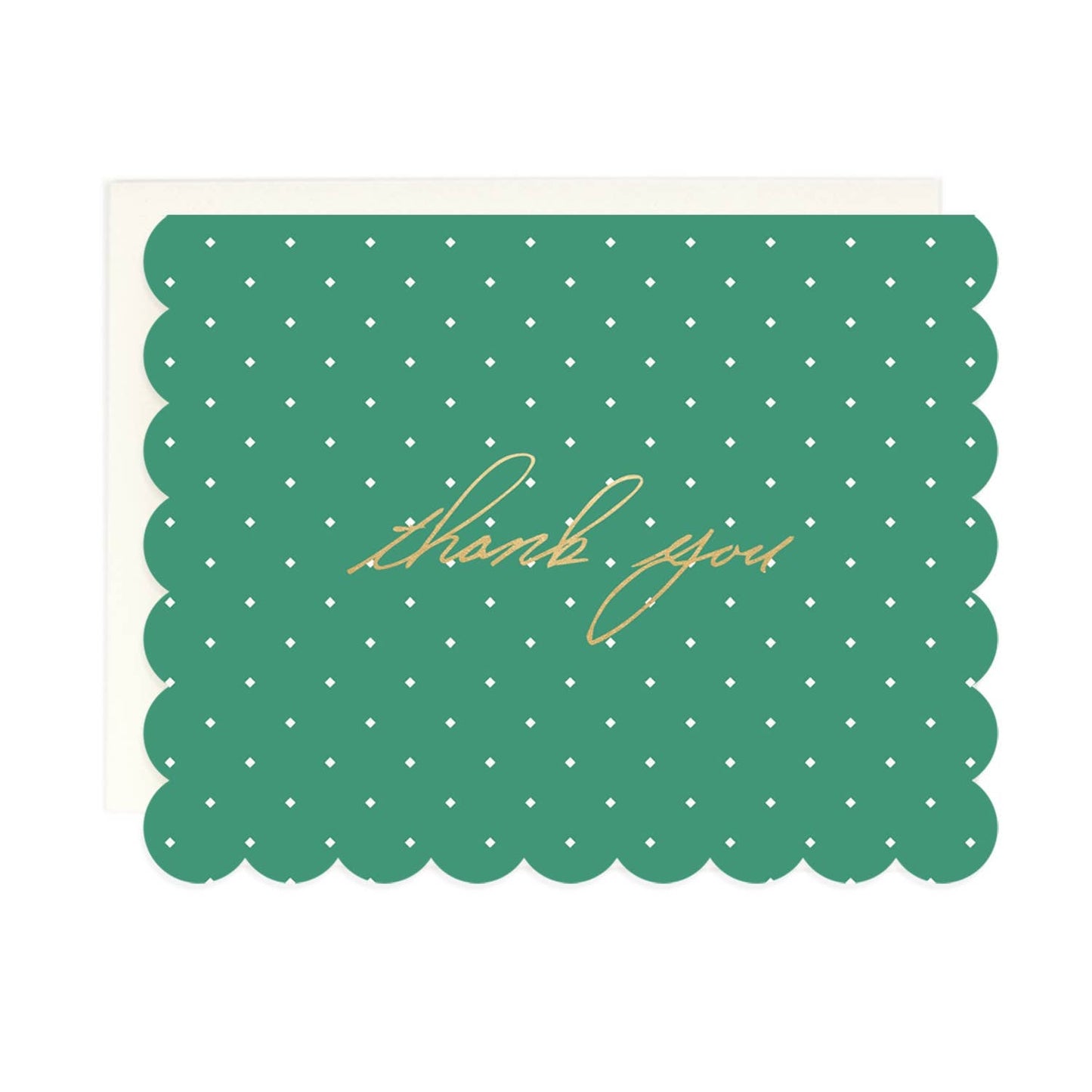 {Amy Heitman} Diamond Dot Scalloped Thank You Notecards :: Set of 8