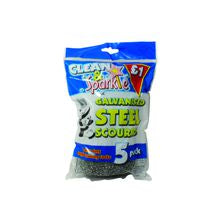 Clean & Sparkle Galvanised Steel Scourers   10x4's