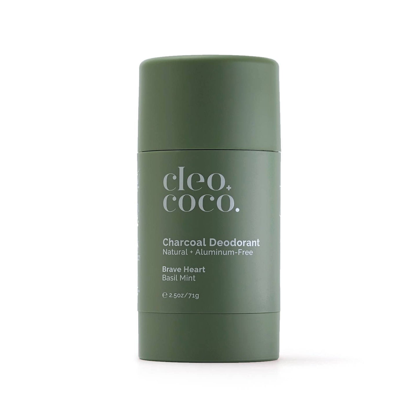 Charcoal Deodorant. Brave Heart, Basil Mint