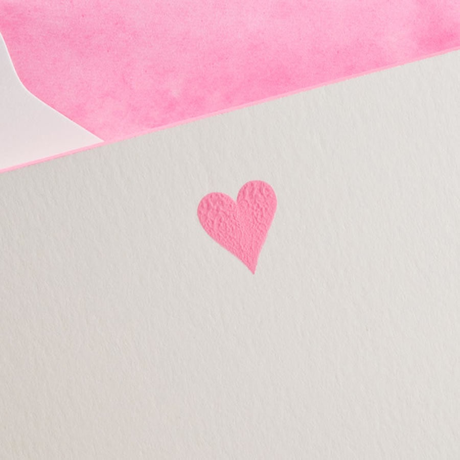 Hot Pink Heart Note Cards - Box of 10