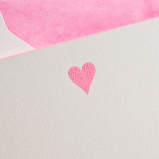 Hot Pink Heart Note Cards - Box of 10