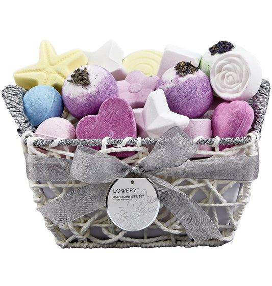 Variety Bath Bomb Set - 17Pc Home Bath Gift Basket