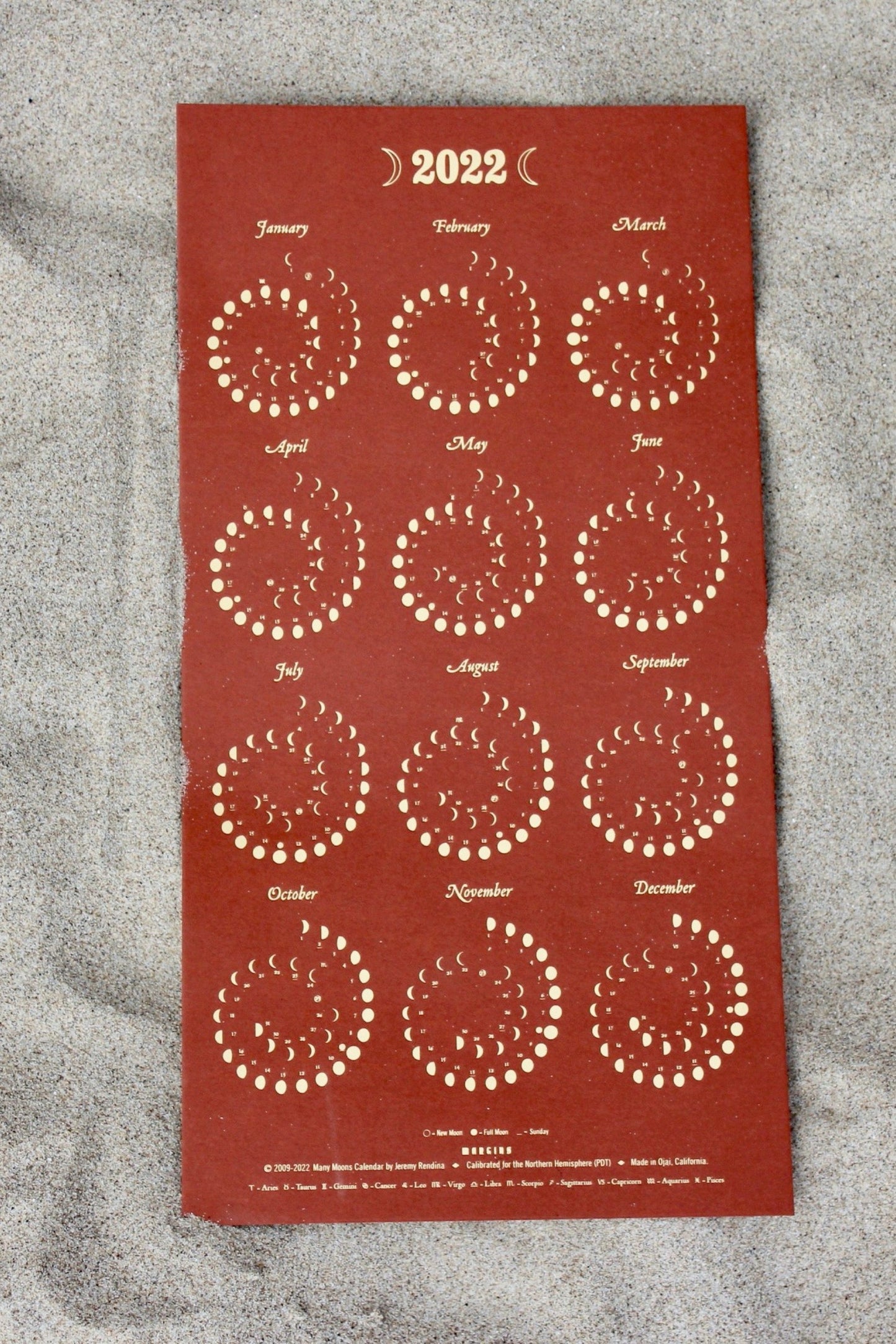 2022 Clay Many Moons Calendar