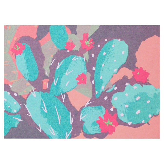 {Smudge Ink} Boxed Notecards :: Flowering Cactus :: Set of 10