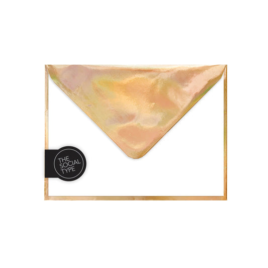 {The Social Type} Hologram Notecards :: Gold :: Set of 10
