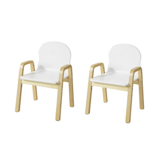Set of 2 White Height Adjustable Wood Modern Kids Chairs | Chairs for Children