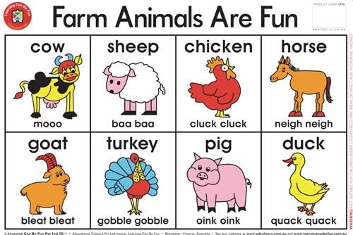 Edvantage - Placemat - Farm Animals are Fun