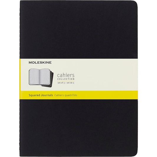 Moleskine Cahier Journals XL Black Square Pack 3
