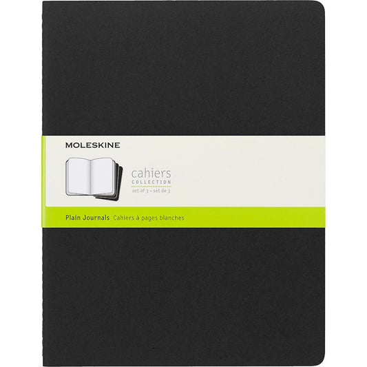 Moleskine Cahier Journals XXL Plain Black Pack 3