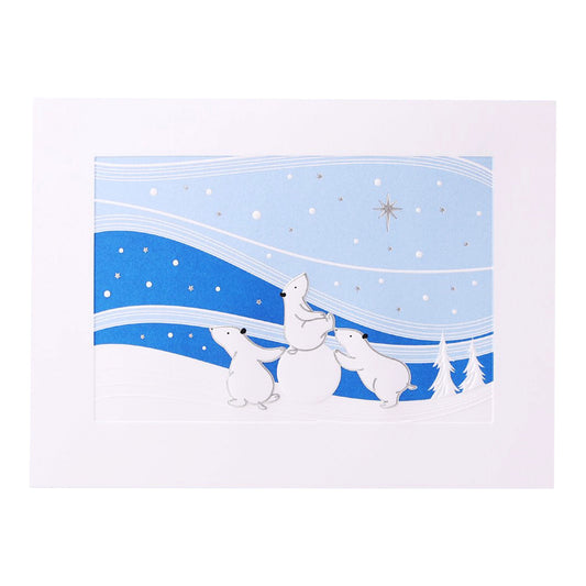 Mount Street Printers Aurora Bears Christmas Card Set of 8 - La Gent Thoughtful Gifts