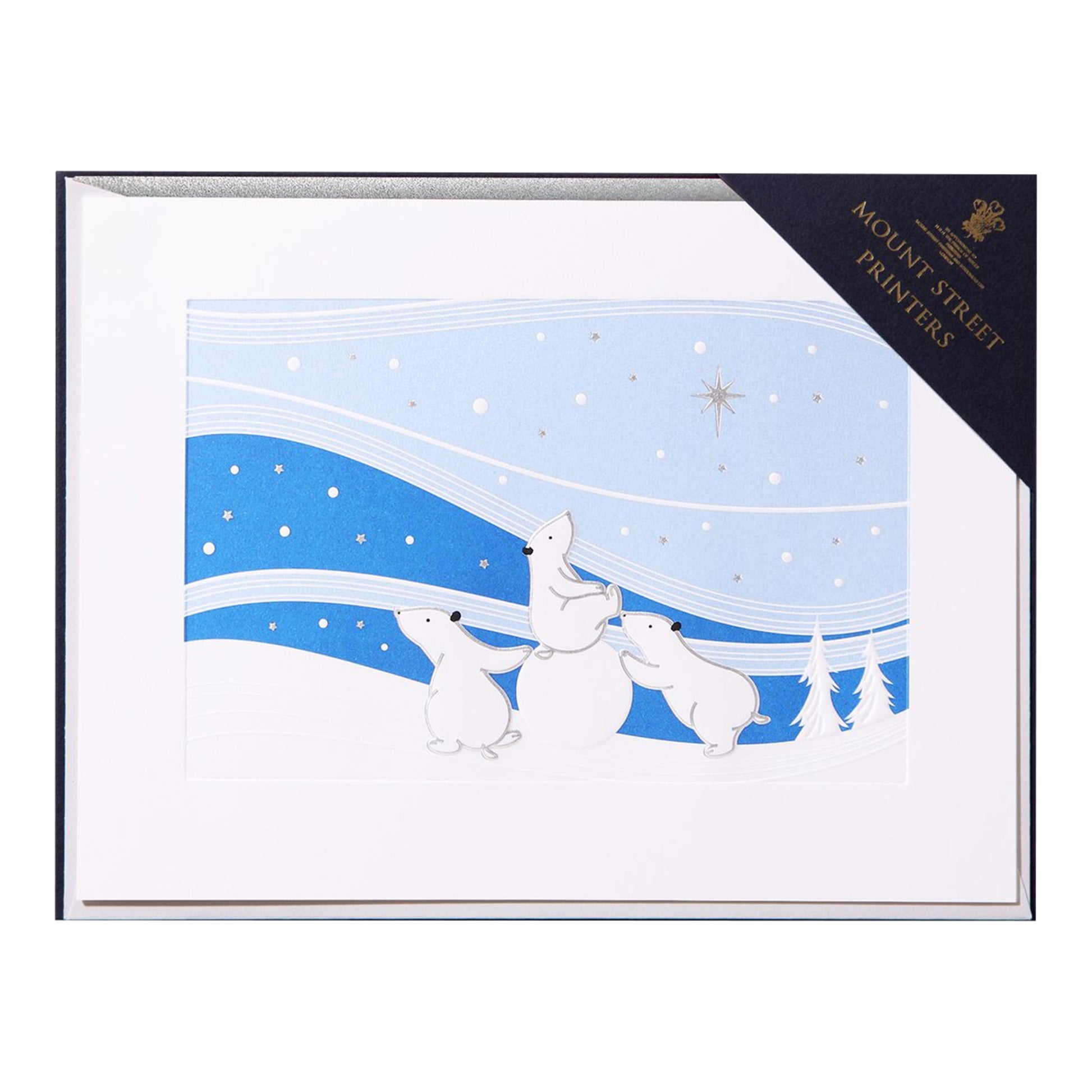 Mount Street Printers Aurora Bears Christmas Card Set of 8 - La Gent Thoughtful Gifts