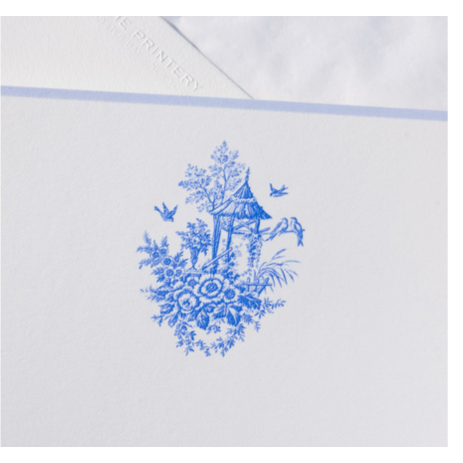 Note Cards - Toile Blue