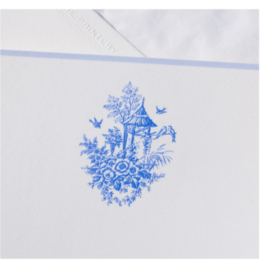Note Cards - Toile Blue