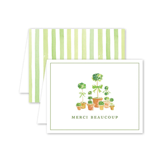 {Dogwood Hill} French Topiary Merci Beaucoup Notecards :: Set of 8