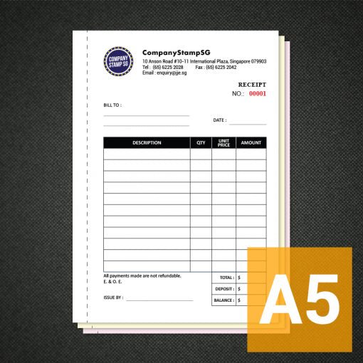 Reciept Book 7x7 Ncr  5x5's