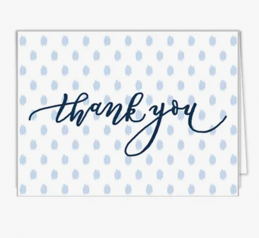 Ikat Dots Folded Thank You Notes