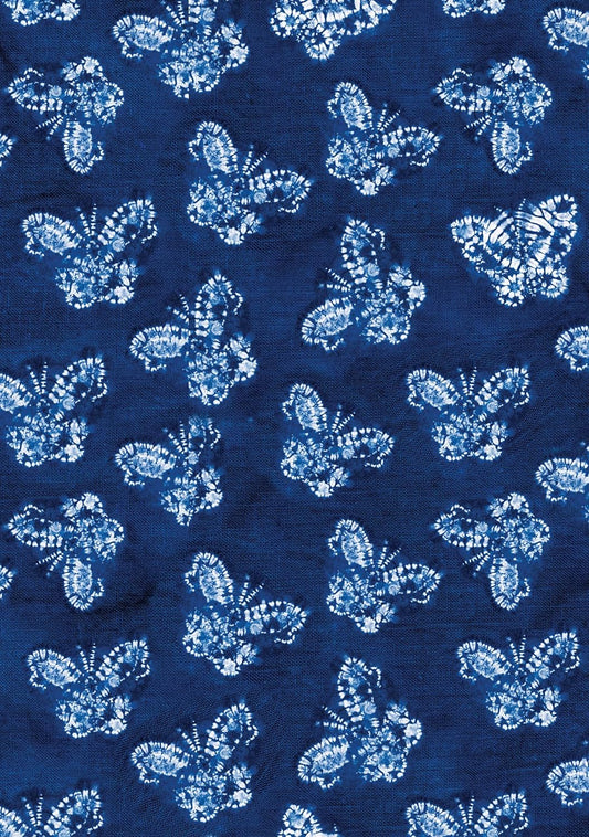 {Ingram} Shibori Indigo Butterflies Dotted Notebook