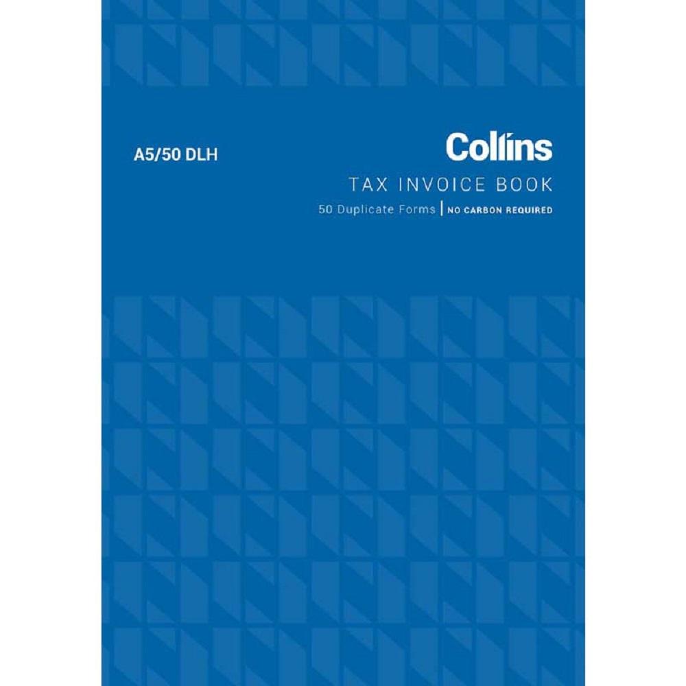 Collins Tax Invoice A5/50DLh Duplicate No Carbon Required