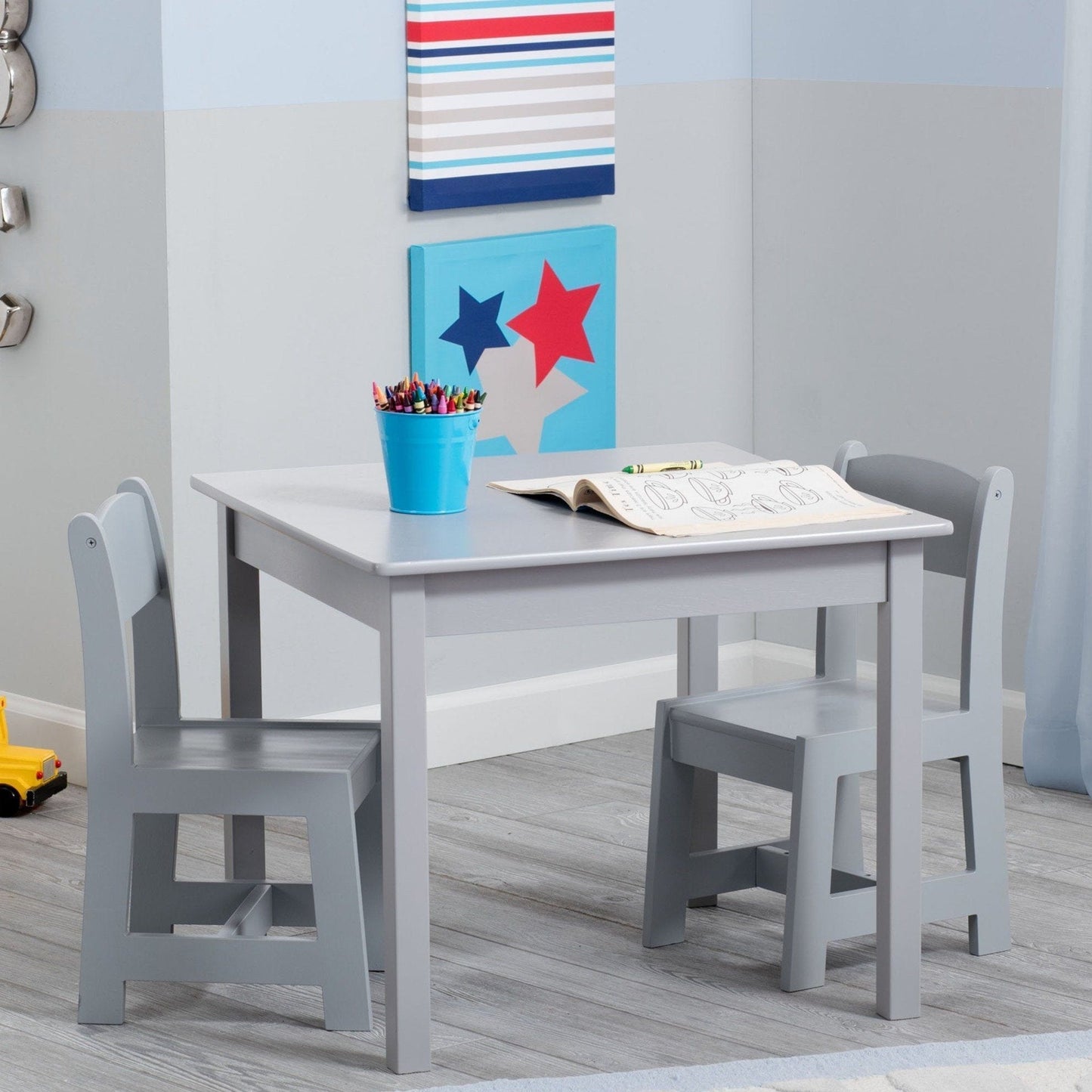 Delta Children Grey (026) MySize Table & Chairs Set, Room, a1a