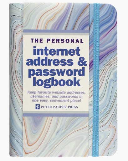 Internet & Address Password Log Book