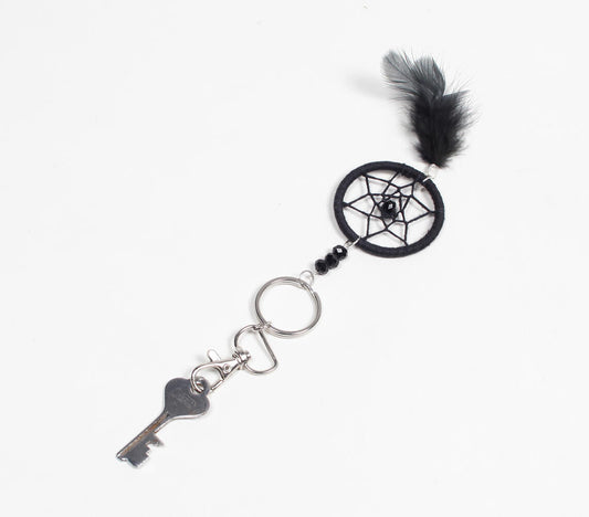 Black Mini-Dreamcatcher Keychain