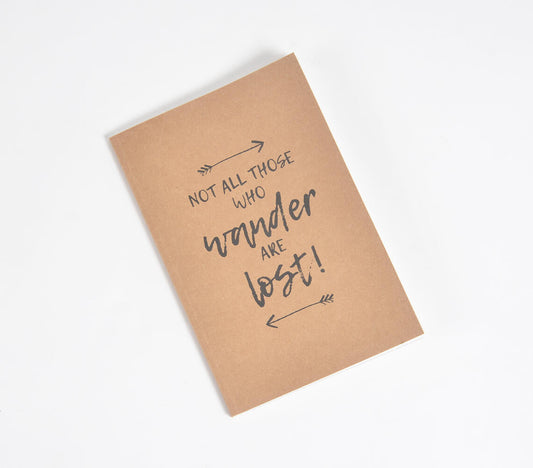 Screen Printed Brown Notebook with Quote Q