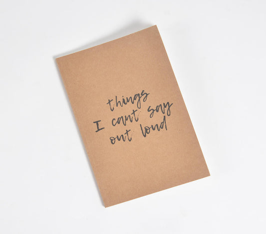 Screen Printed Brown Notebook with Quote