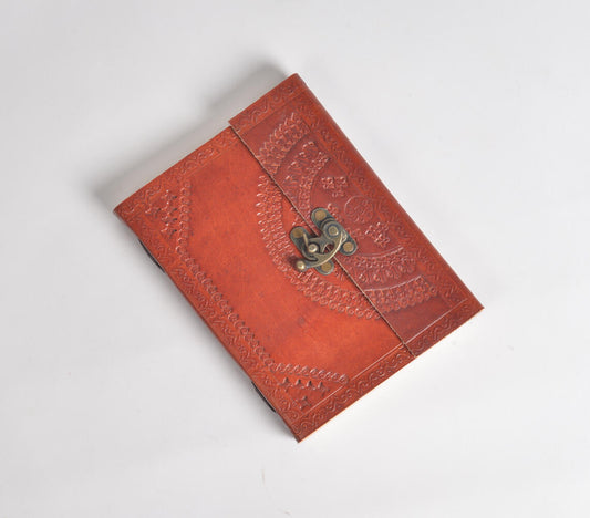 Embossed Mandala Leather Diary