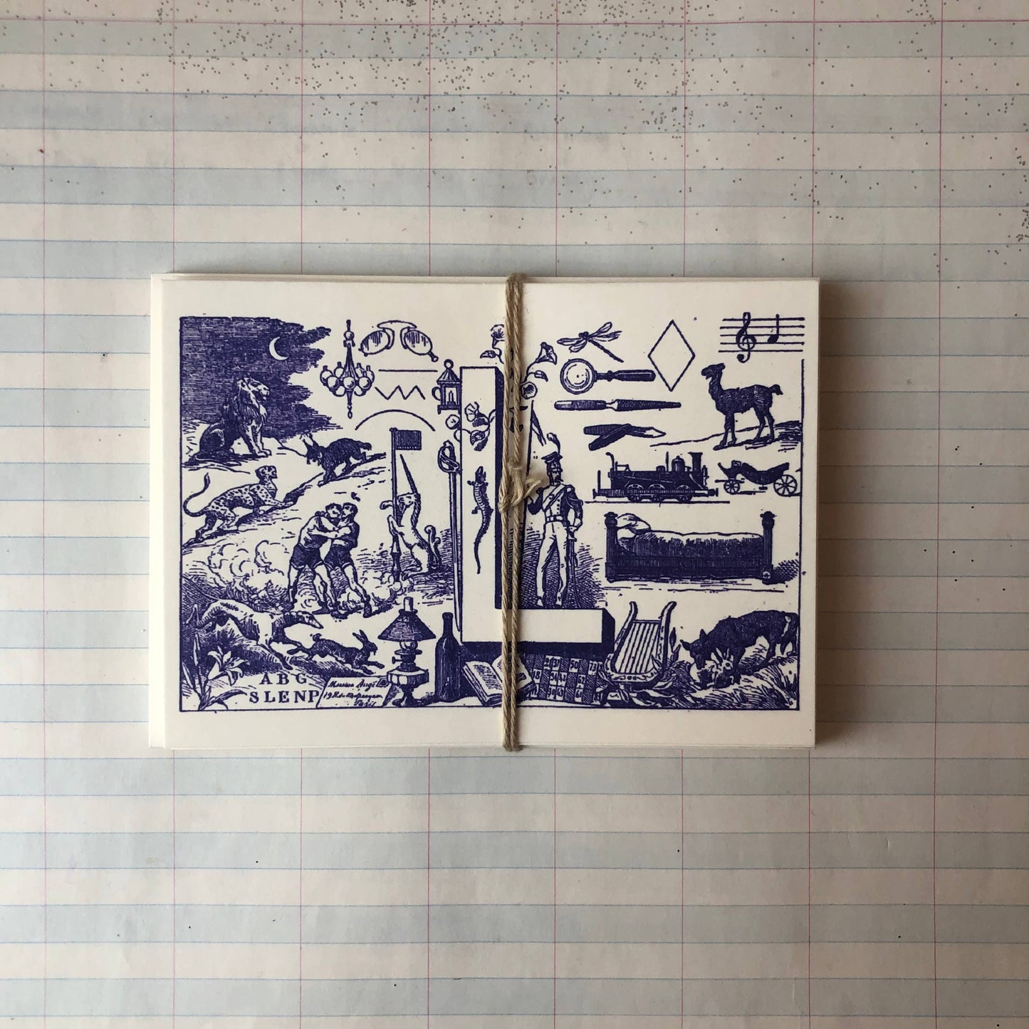 {Parcel} French Monogram Notecards :: L