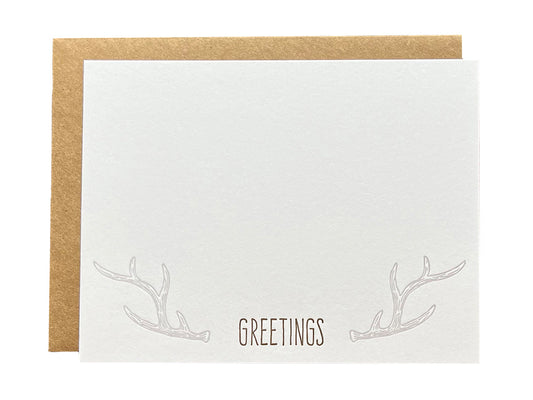 Greetings Antlers Flat Stationery