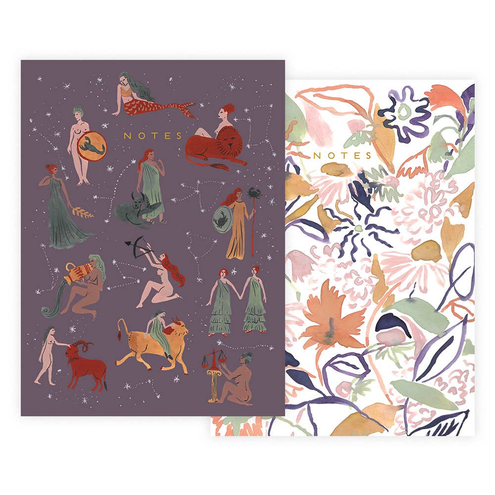 {Seedlings} Plantable Seed Paper Notebooks Set :: Set of 2 :: Astrological Ladies