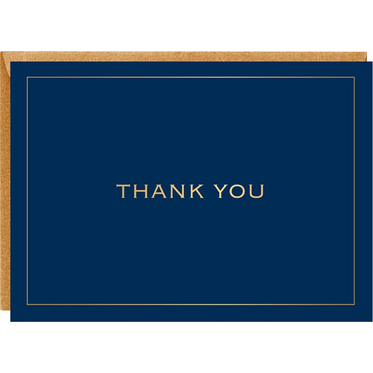 {Waste Not Paper} Thank You Notecards :: Navy Line Gold Foil :: Set of 10