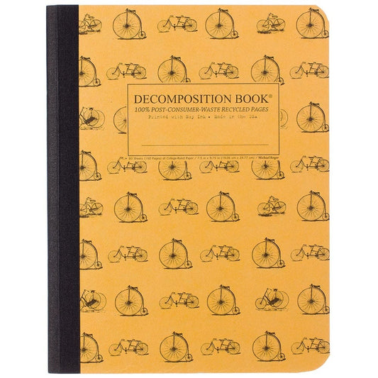 Decomposition Large Bound Notebook (Lined) - Vintage Bicycles