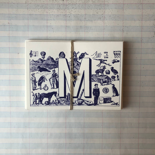 {Parcel} French Monogram Notecards :: M