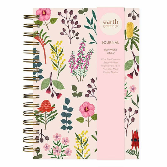 Earth Greetings A5 Journal Lined - Australian Wildflowers