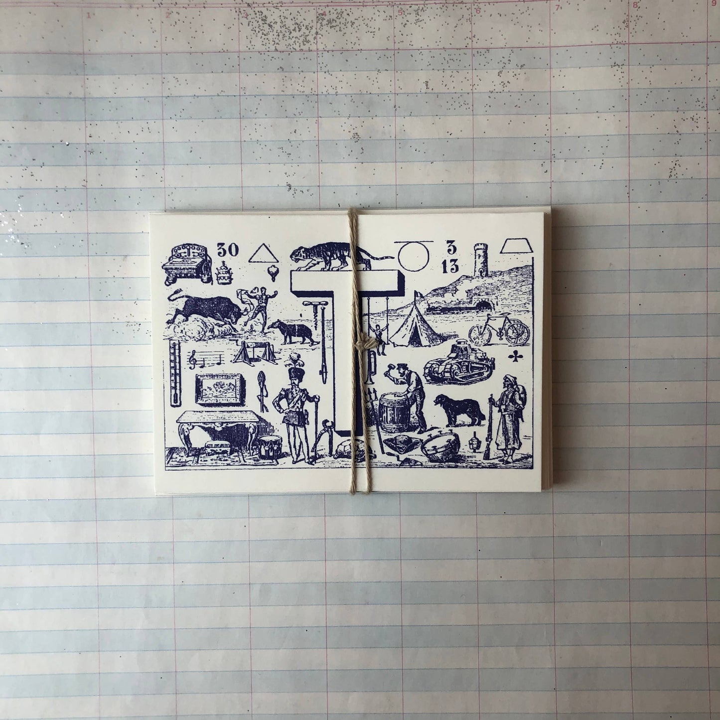 {Parcel} French Monogram Notecards :: T