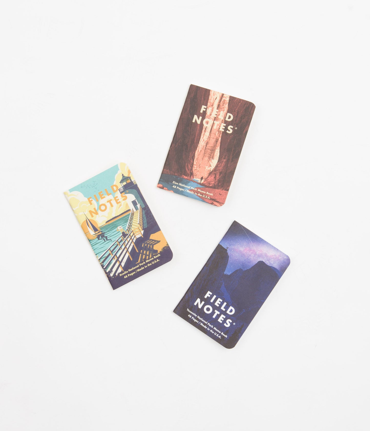 Field Notes National Parks Memo Books (3 Pack) - Yosemite / Acadia / Zion