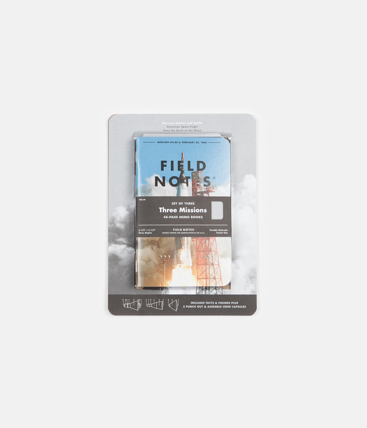 Field Notes Three Missions Memo Books (With Punch Out Models) - Pocket Size