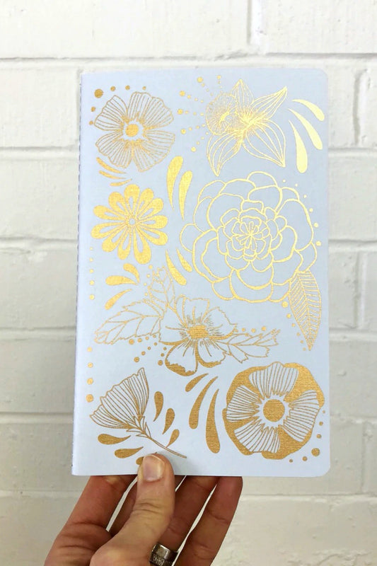 Light Blue Flower Power Notebook