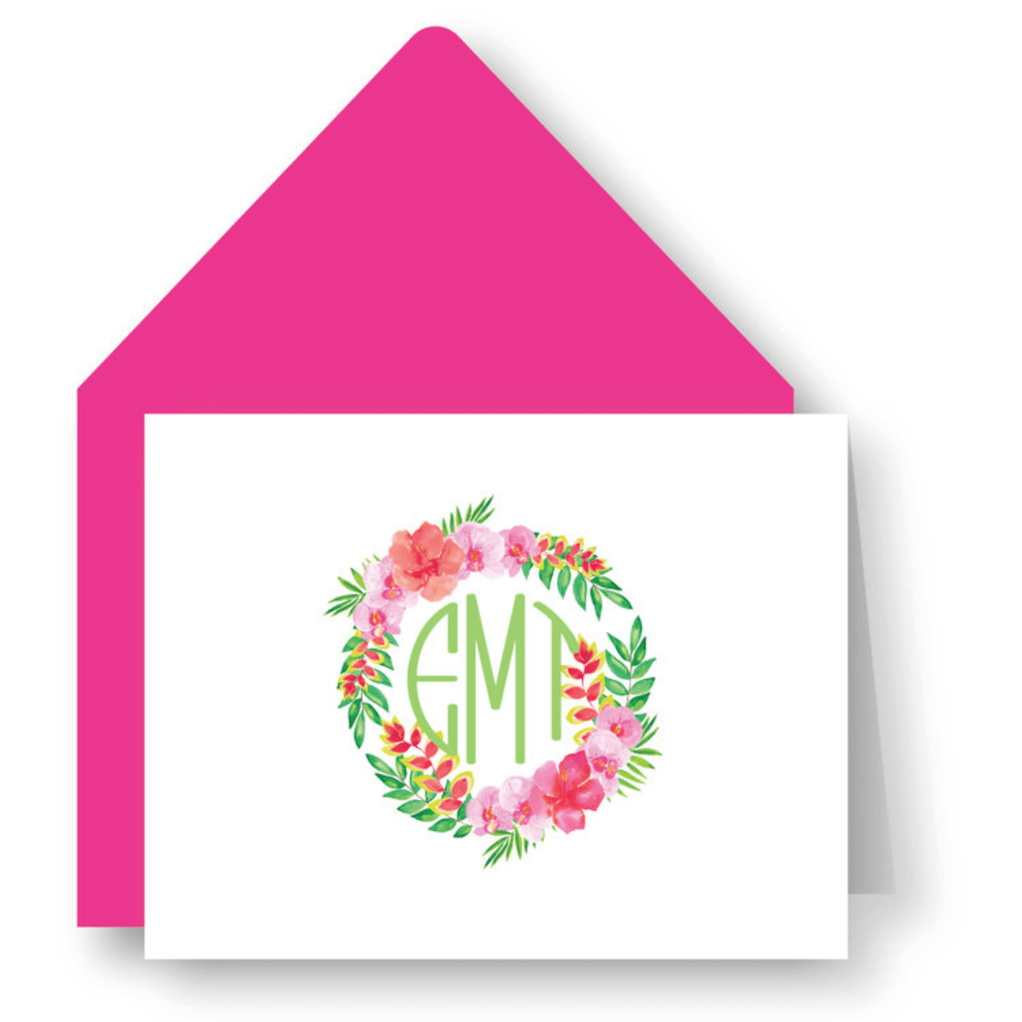 Fuchsia Flowers Personalized Folded Notes - D3 - CR33