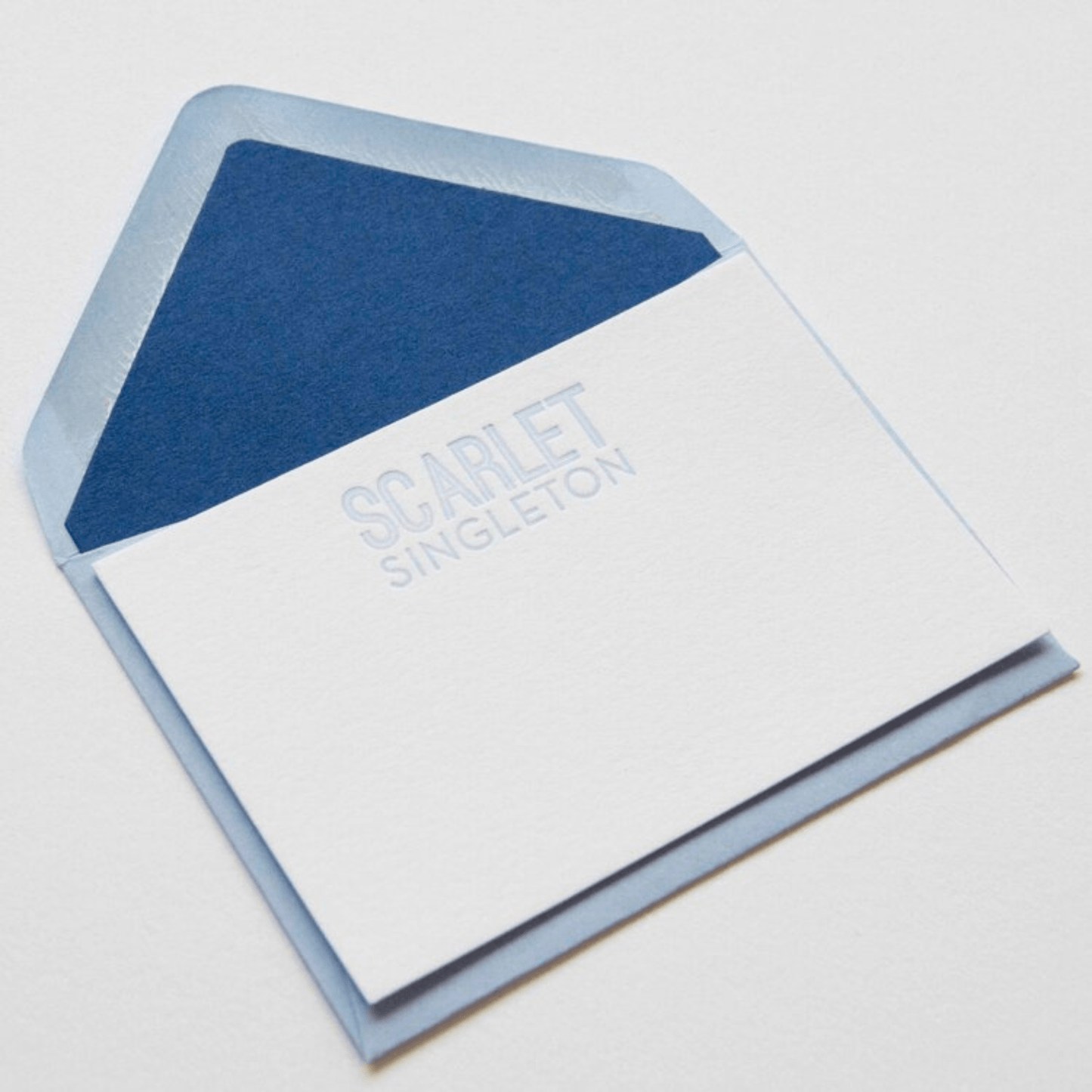 Hot Pink and Blue Floral Design 79 Personalized Letterpress Note & Enclosure Cards