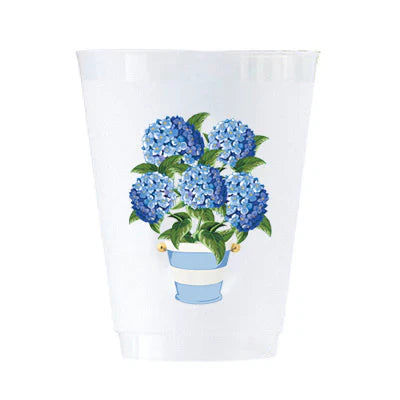 Hydrangeas Striped Pot Shatterproof Cups