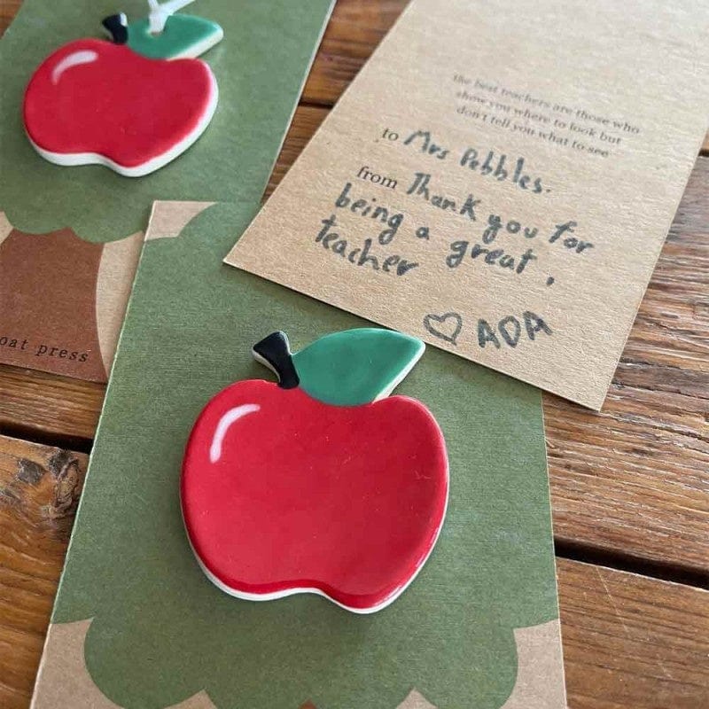 Paper Boat Press Brooch - Apple