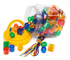 Edvantage - Lacing Beads - Translucent Jar of 96