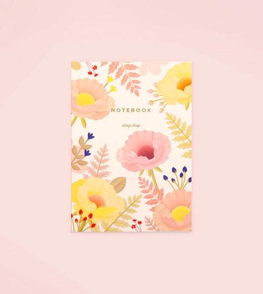 {Clap Clap Design} Oriental Pastel Poppy Notebook