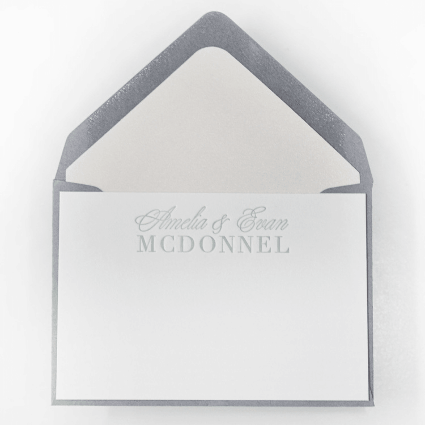 Peach and Green Floral  Design 16 Personalized Letterpress Note & Enclosure Cards