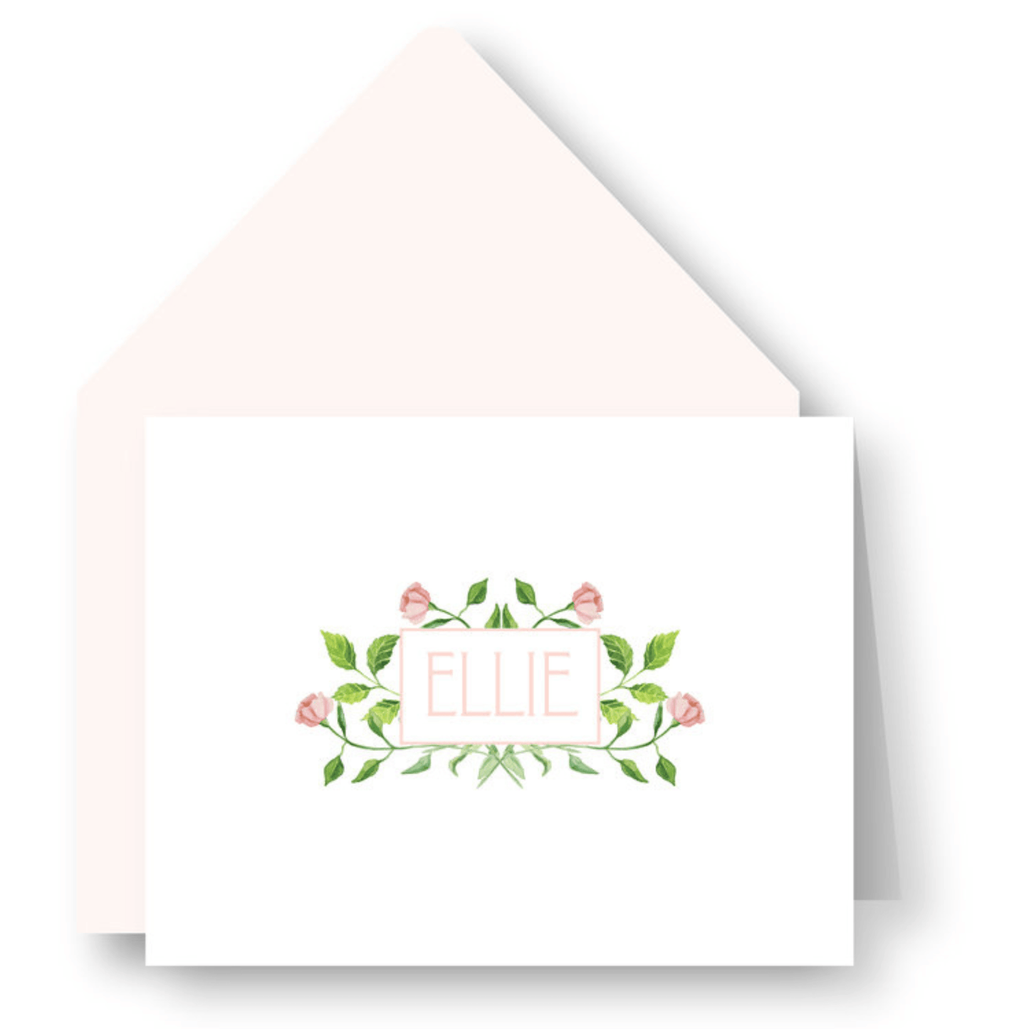 Pink Vine Personalized Folded Notes - D12 - CR41