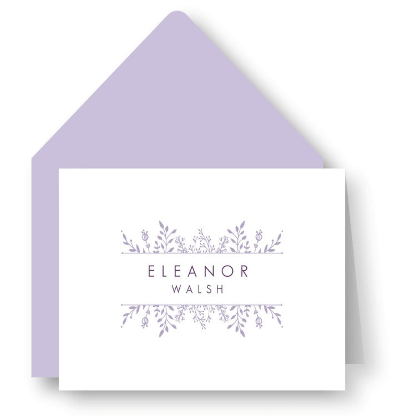 Plum Garden Personalized Folded Notes - D13 - M190